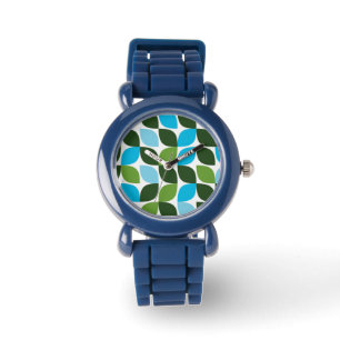 Reloj De Pulsera Azul, verde, fresco, moderno y natural abstracto