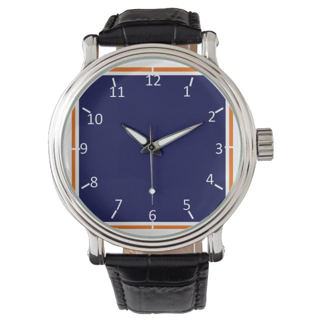 Reloj De Pulsera Azul y Naranja de los caballos (Anverso)