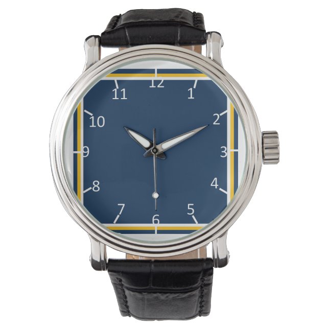 Reloj De Pulsera Azul y oro cargados (Anverso)