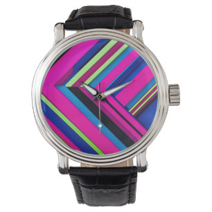 Reloj De Pulsera Azul y rosa eléctricos