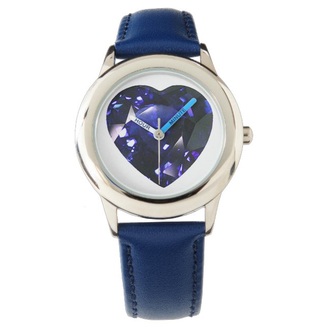 Reloj De Pulsera Azul zafiro del corazón (Anverso)
