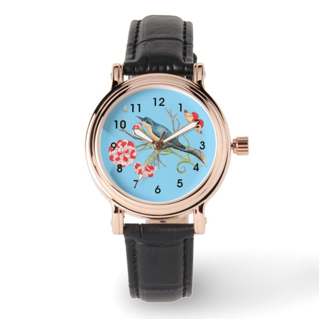 Reloj De Pulsera Azulejo sobre claveles (Anverso)