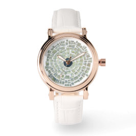 Reloj De Pulsera azulejos de cerámica verdes
