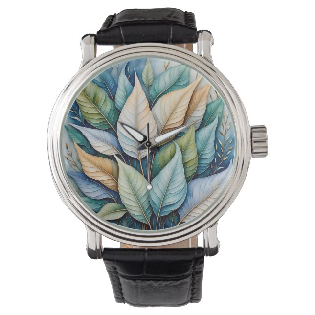 Reloj De Pulsera Azulejos de oro azul verde (Anverso)