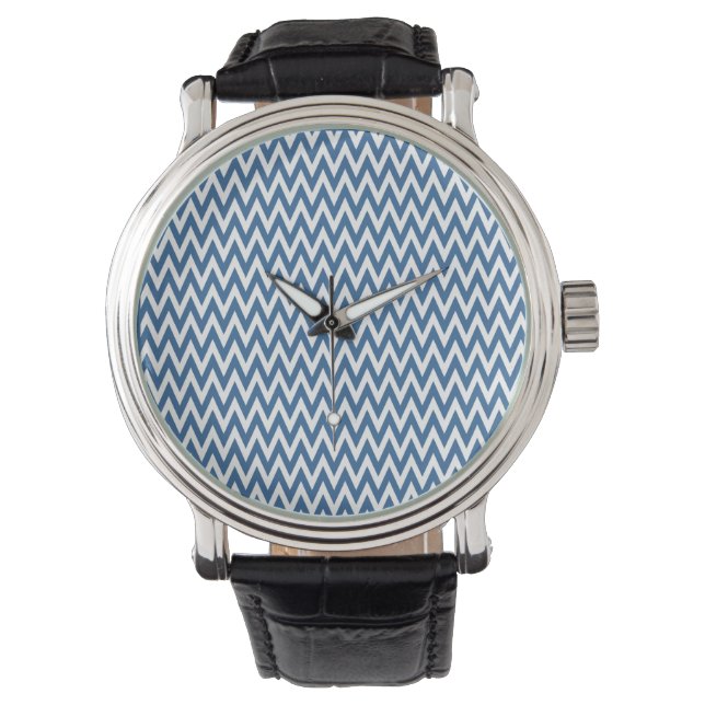 Reloj De Pulsera Azure Elegant Chevron Design (Anverso)