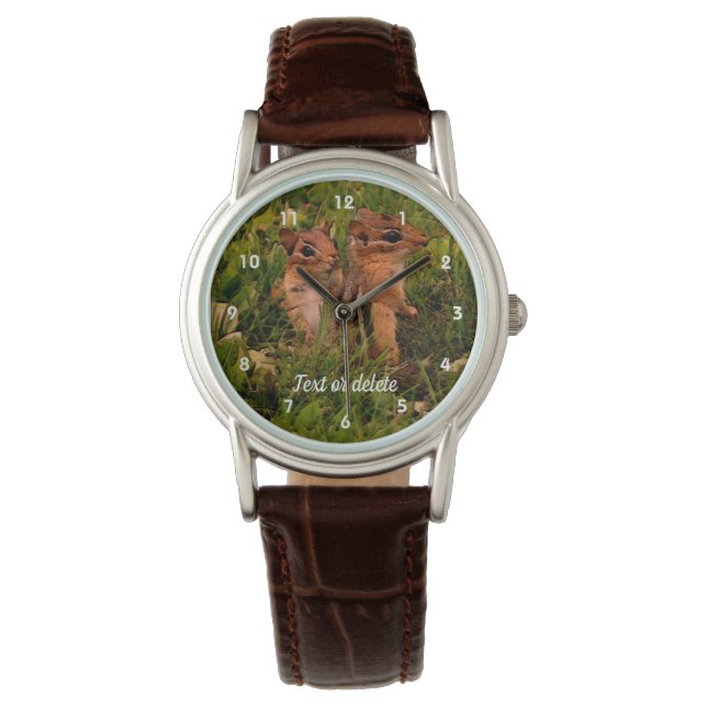 Reloj De Pulsera Baby Chipmunks Arte Animal Personalizado (Anverso)