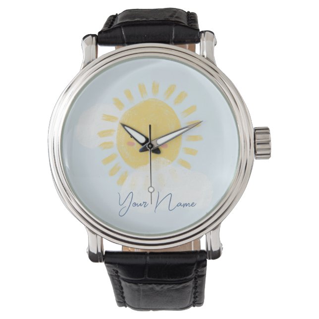 Reloj De Pulsera Baby Shower Sunshine personalizado de primer cumpl (Anverso)