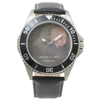 Reloj De Pulsera Baby's Photo Date and Time of Birth