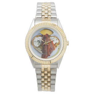 Reloj De Pulsera Bacon Y Huevos En Pan De Corazón De Amor,