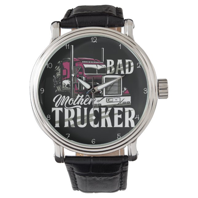 Reloj De Pulsera Bad Mother Trucker Purple Power (Anverso)
