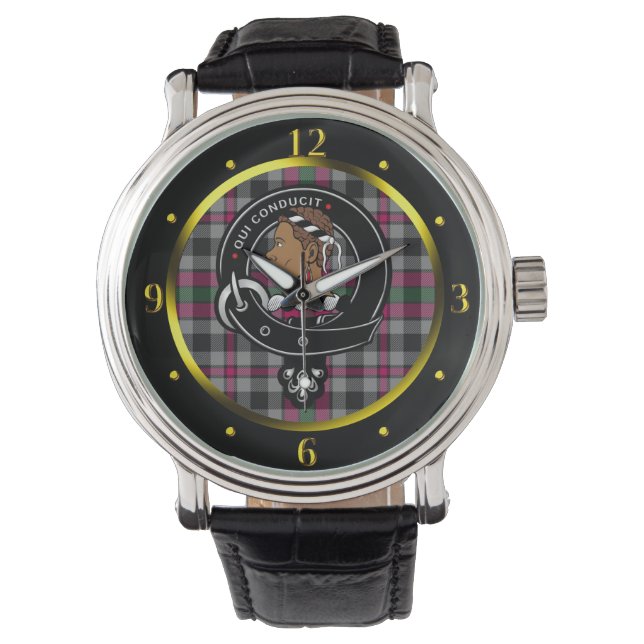 Reloj De Pulsera Badge Borthwick Clan y Tartán (Anverso)