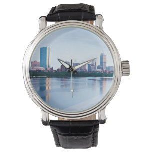 Reloj De Pulsera Bahía posterior de Boston a través del río Charles