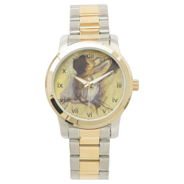 Reloj De Pulsera Bailarina de degas en amarillo (Anverso)