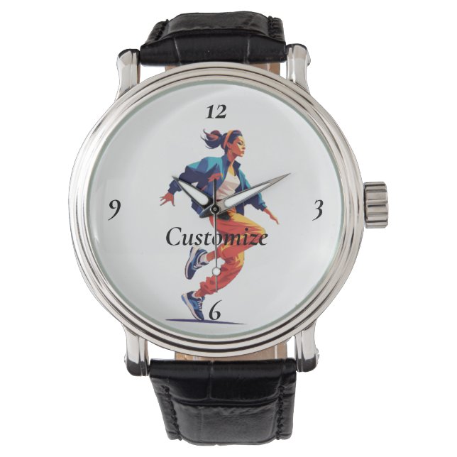 Reloj De Pulsera Bailarina de Hip Hop Thunder_Cove (Anverso)