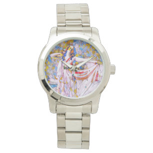 Reloj De Pulsera Bailarina de vidrio manchado con vestido flojo
