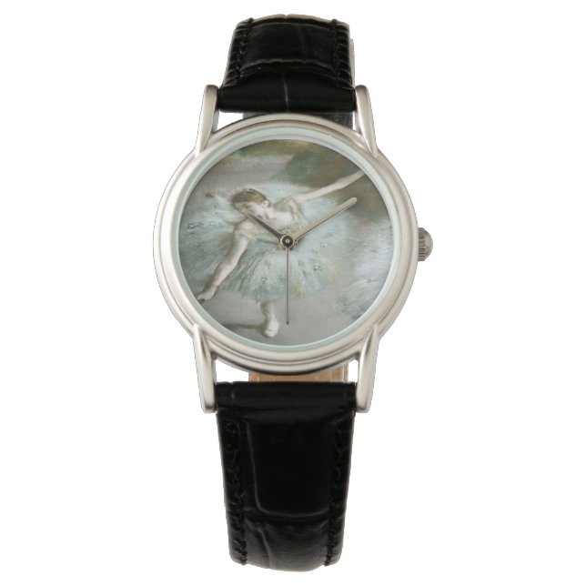 Reloj De Pulsera Bailarina en verde por Edgar Degas (Anverso)