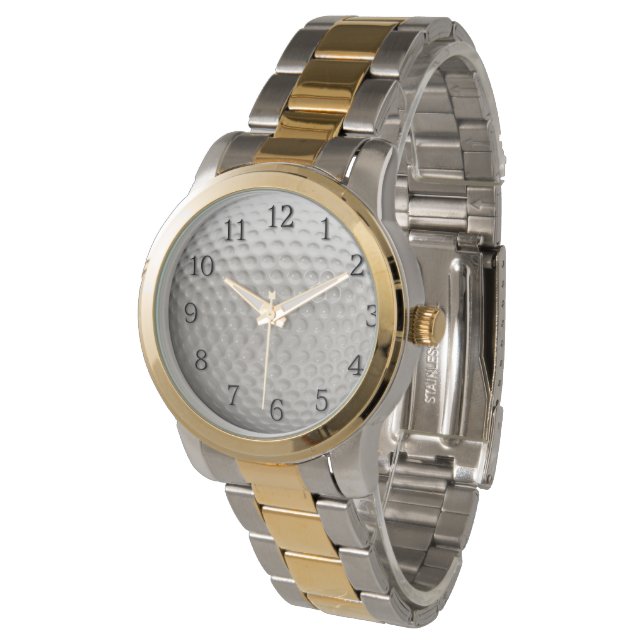 Reloj De Pulsera Baile de golf con deportes en números negros (Angular)