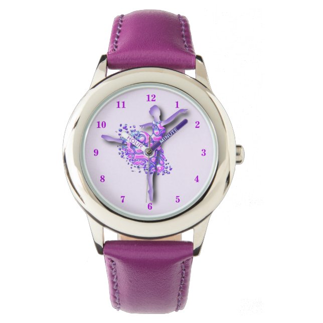 Reloj De Pulsera Baile morado de arte de Ballerina - Dibujo de bail (Anverso)