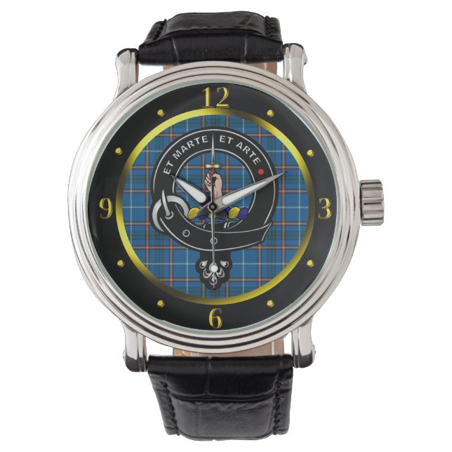 Reloj De Pulsera Bain Clan Badge & Tartan (Anverso)