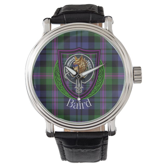 Reloj De Pulsera Baird Scottish Clan Tartan & Crest (Anverso)