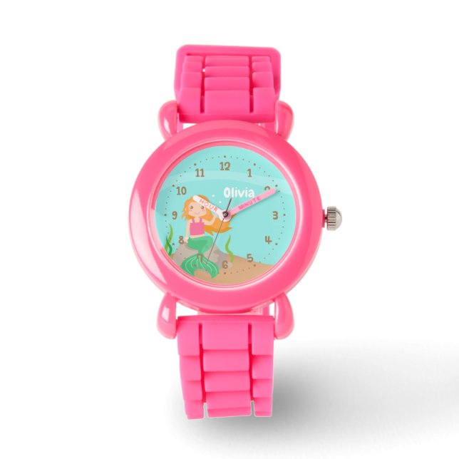 Reloj De Pulsera Bajo el Mar Niña Sirena Personalizada (Anverso)