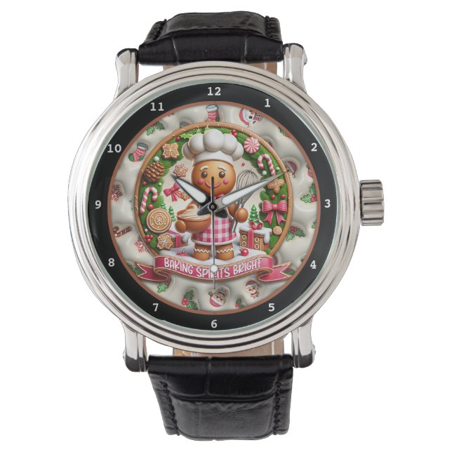 Reloj De Pulsera Baking Spirits Bright" Gingerbread  (Anverso)