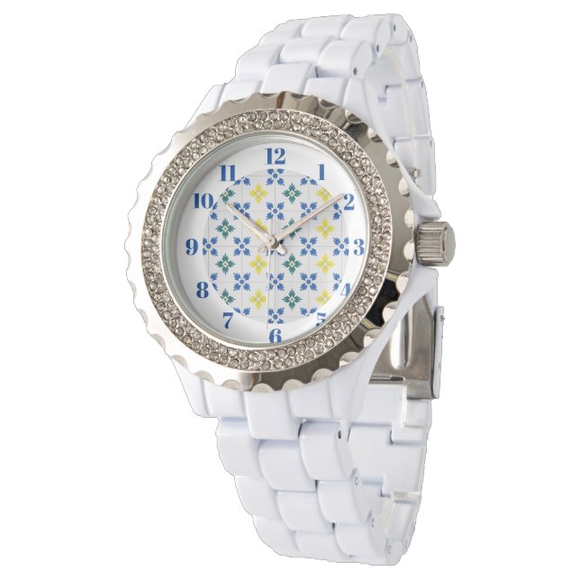 Reloj De Pulsera Baldosas de bonito de Lisboa o azulejo (Angular)