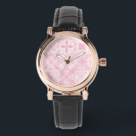 Reloj De Pulsera Baldosas orgánicas en rosa<br><div class="desc">Baldosas ornamentadas a mano con elementos florales</div>