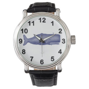 Reloj De Pulsera Ballena Estilizada de Siglo XIX Vintage #1 en Azul