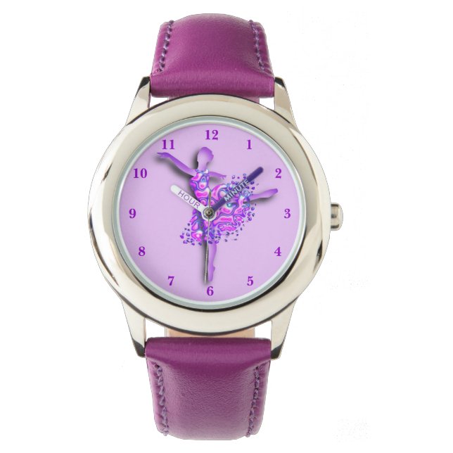 Reloj De Pulsera Ballerina Chica Purple Watch Ballet Dancer (Anverso)