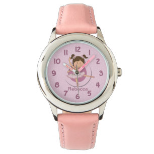 Reloj De Pulsera Ballerina Cuta Rosa Personalizada