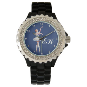 Reloj De Pulsera Ballerina En Pointe, Monograma De Personalizable