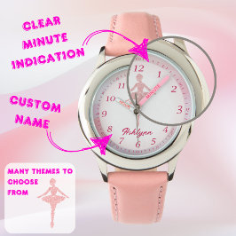 Reloj De Pulsera Ballerina rosa rosa blanca personalizada