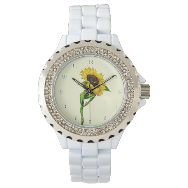 Reloj De Pulsera Ballerina Sunflower Ballet Bailarina Ver Regalo (Anverso)