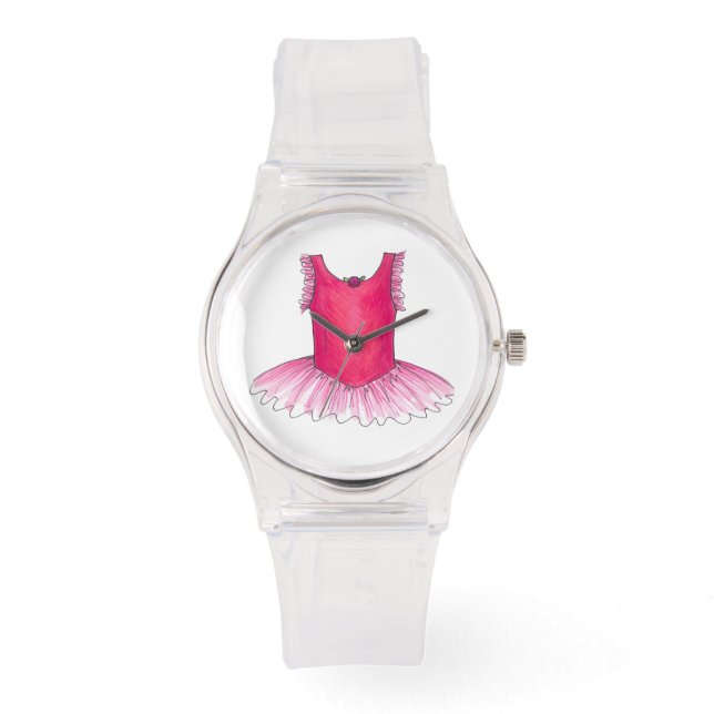 Reloj De Pulsera Ballet rosa Tutu Ballerina Bailarina Watch (Anverso)