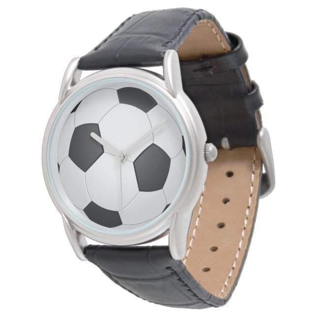 Reloj De Pulsera Balón de fútbol Clásico Blanco y Negro (Angular)