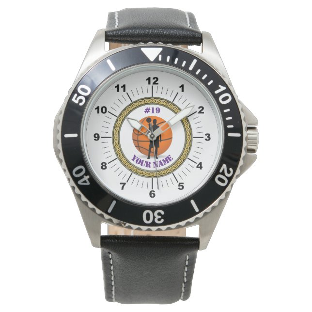 Reloj De Pulsera Baloncesto del Personalizado Observador de Hombres (Anverso)