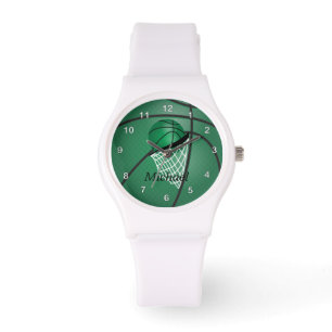 Reloj De Pulsera Baloncesto deportivo   Nombre DIY   Verde