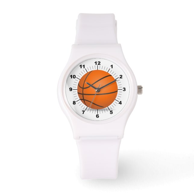 Reloj De Pulsera Baloncesto femenino Sporty White Silicon Watch (Anverso)