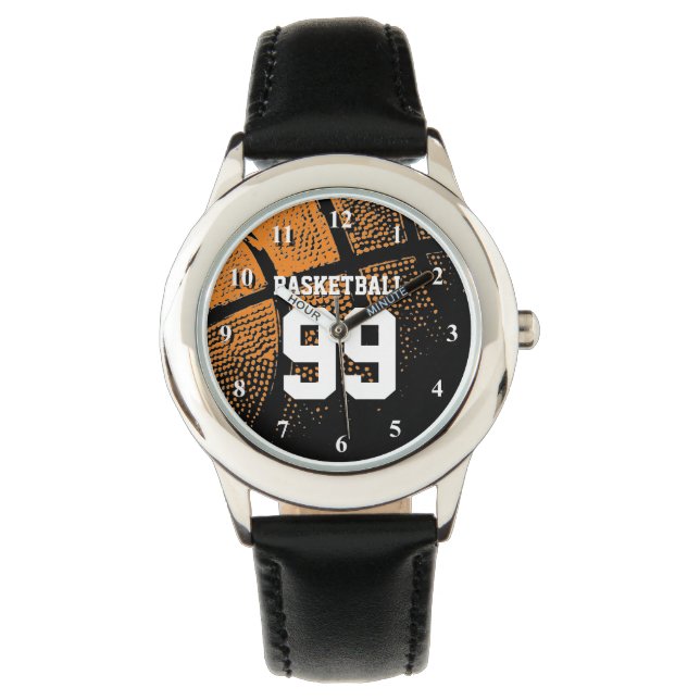 Reloj De Pulsera Baloncesto infantil con número jersey personalizad (Anverso)