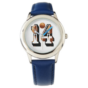Reloj De Pulsera Baloncesto número 14 Kids Leather Watch,