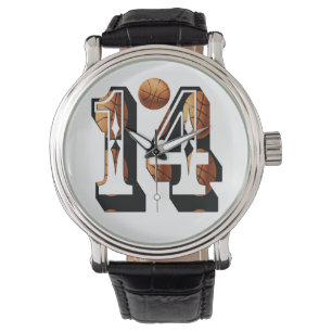 Reloj De Pulsera Baloncesto número 14 Mens Leather Watch,