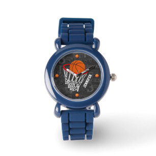 Reloj De Pulsera Baloncesto personalizado Acero inoxidable negro