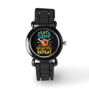 Reloj De Pulsera Baloncesto - Repetición de Eat Sleep Basketball
