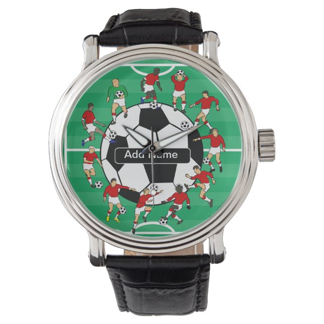 Reloj De Pulsera Baloncesto y jugadores de fútbol personalizados (Anverso)