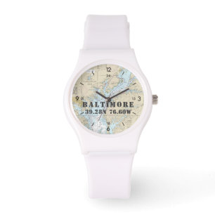 Reloj De Pulsera Baltimore MD Latitude Boater nautical de longitud