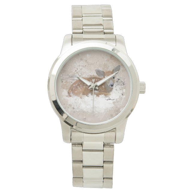 Reloj De Pulsera Bambi Watercolor (Anverso)