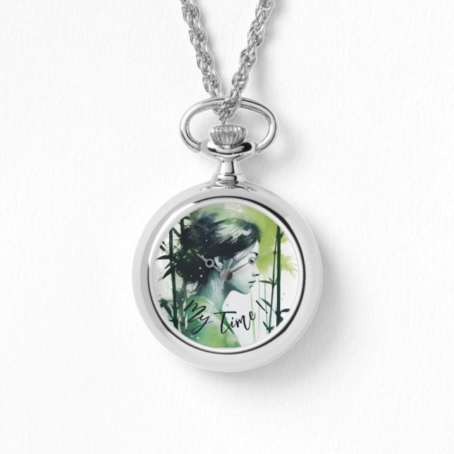 Reloj De Pulsera Bambú fresco moderno zen, pice de tiempo personali (Anverso)