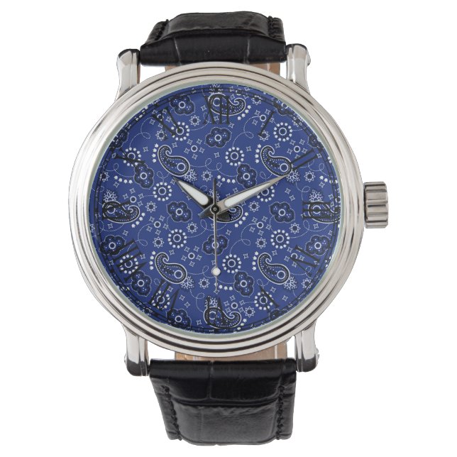 Reloj De Pulsera Banda azul de la marina retro/banana (Anverso)