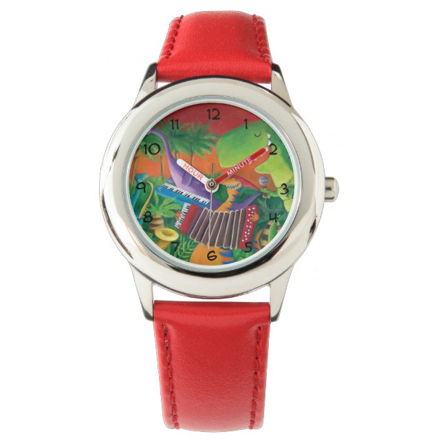 Reloj De Pulsera Banda Funky Dinosaur (Anverso)